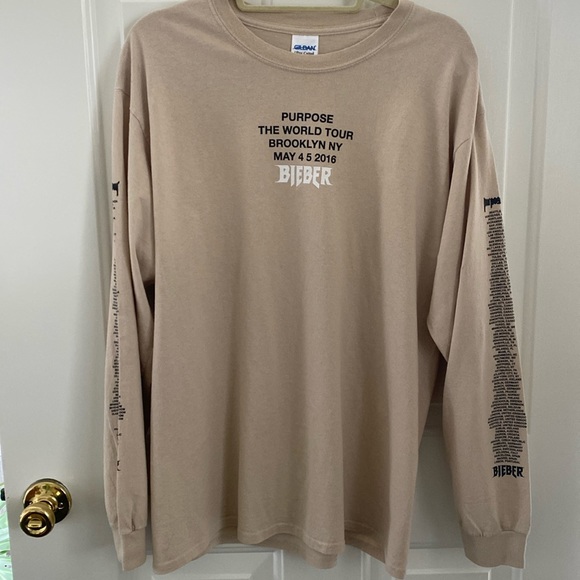 2016 Justin Bieber Purpose World Tour Brooklyn New York Long Sleeve Tee Shirt - Picture 3 of 9